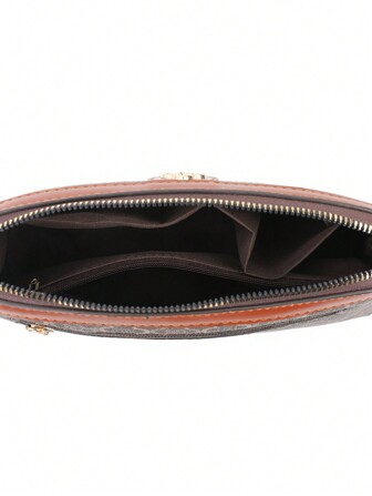 Retro 1pc Vintage Style Colorblock Rhombus Pattern Decorated Fashion Crossbody Bag, Suitable For Ladies' Daily Use