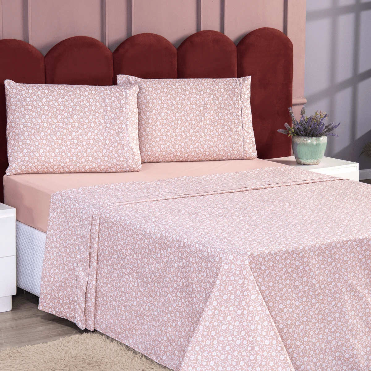 Sheet Sets With Pillowcases - Màu hồng gỉ - Xem 1