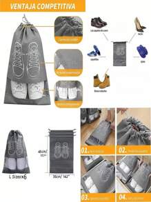 6 Cajas Organizadoras Apilables Para Zapatos+6 Bolsa-zapatos Set de 6 Cajas Organizadoras de Zapatos Apilables - Mueble para Zapatos, Hogar, Cajas de Plástico, Mueble, Organizador de Plástico, Muebles para Ropa y Organizador Cajones, Ideal para Ahorrar Espacio - Negro - Ver 10