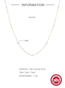 1 Pieza Collar De Colgante Floral Todo A Juego De Estilo Sencillo Y De Moda En Plata De Ley S925 Incrustado Para Uso Diario Por Mujeres