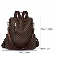 Fashion Printed Women Backpack With Large Capacity, Lightweight, Versatile Crossbody Bag - Brown - View 2