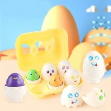 A Set Of 6 Matching Egg Toys With Interesting Shapes, Digital Animals, Fruits And Vegetables, Transportation Tools, Emotional Expression - 形狀 - 查看 3