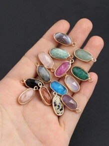 5 件裝天然石材小吊墜適合diy 珠寶(顏色隨機) - 彩色 - 查看 10