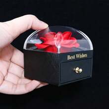1入組永恆玫瑰花禮盒和珠寶盒，適用於婚禮、派對、求婚、告白、紀念品、節日送禮或珠寶儲存，也是適合當作老師、母親、畢業禮物包裝的理想選擇。 - 首飾盒--花 - 查看 5