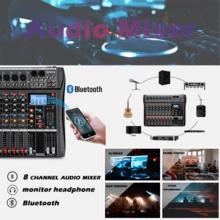Bomge Ct6s Mezclador De Audio Profesional Dj Sistema De Consola De Mezcla Con Interfaz De 6 Canales Digitales, Usb, Mp3, Entrada De Computadora, Alimentación Phantom De 48v, Efectos De Reverberación Incorporados, Color Negro - Negro - Ver 2