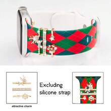 4入組/套鹿形鋅合金手錶帶裝飾，適用於蘋果手錶38/40/41/42/44/45mm