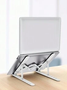 5-level Adjustable Desktop Stand For Laptop And Tablet, Abs+silicone, Foldable & Portable With Heat Dissipation, Compatible With 10-15.6 Inch Notebook - White - View 3