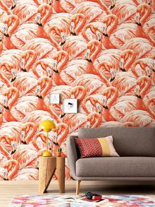 1入組火烈鳥壁畫壁紙,自粘pvc壁紙貼紙,家居裝飾橘皮和黏貼火烈鳥壁紙