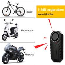 1 set 113dB Alarma de  inalámbrica antirrobo con vibración para motocicleta o bicicleta con control remoto (3 pilas AAA no incluidas) - Negro - Ver 6
