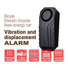 1 set 113dB Alarma de  inalámbrica antirrobo con vibración para motocicleta o bicicleta con control remoto (3 pilas AAA no incluidas) - Negro - Ver 4