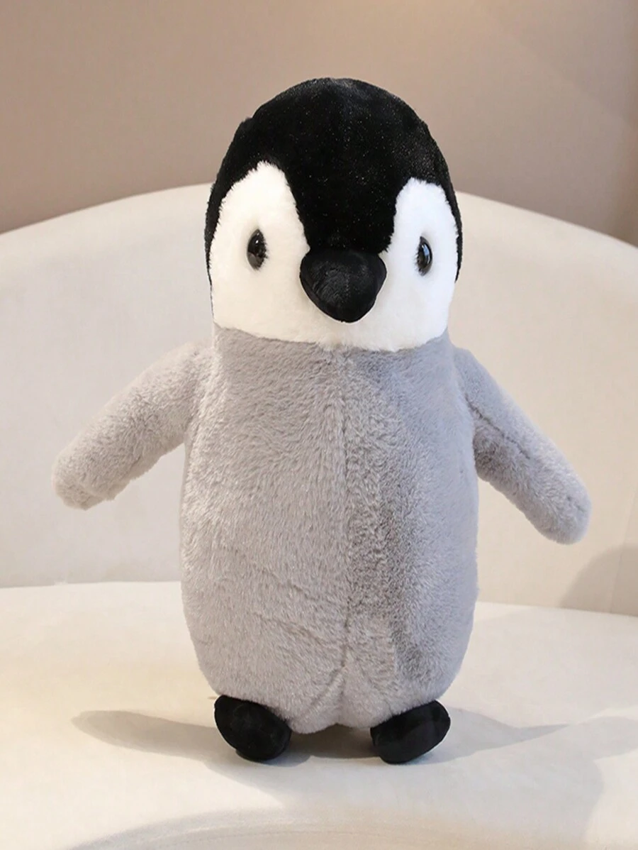 1pc Realistic Penguin Stuffed Toy Doll, Christmas Party Plush Toy Birthday Gift - Grey - View 1