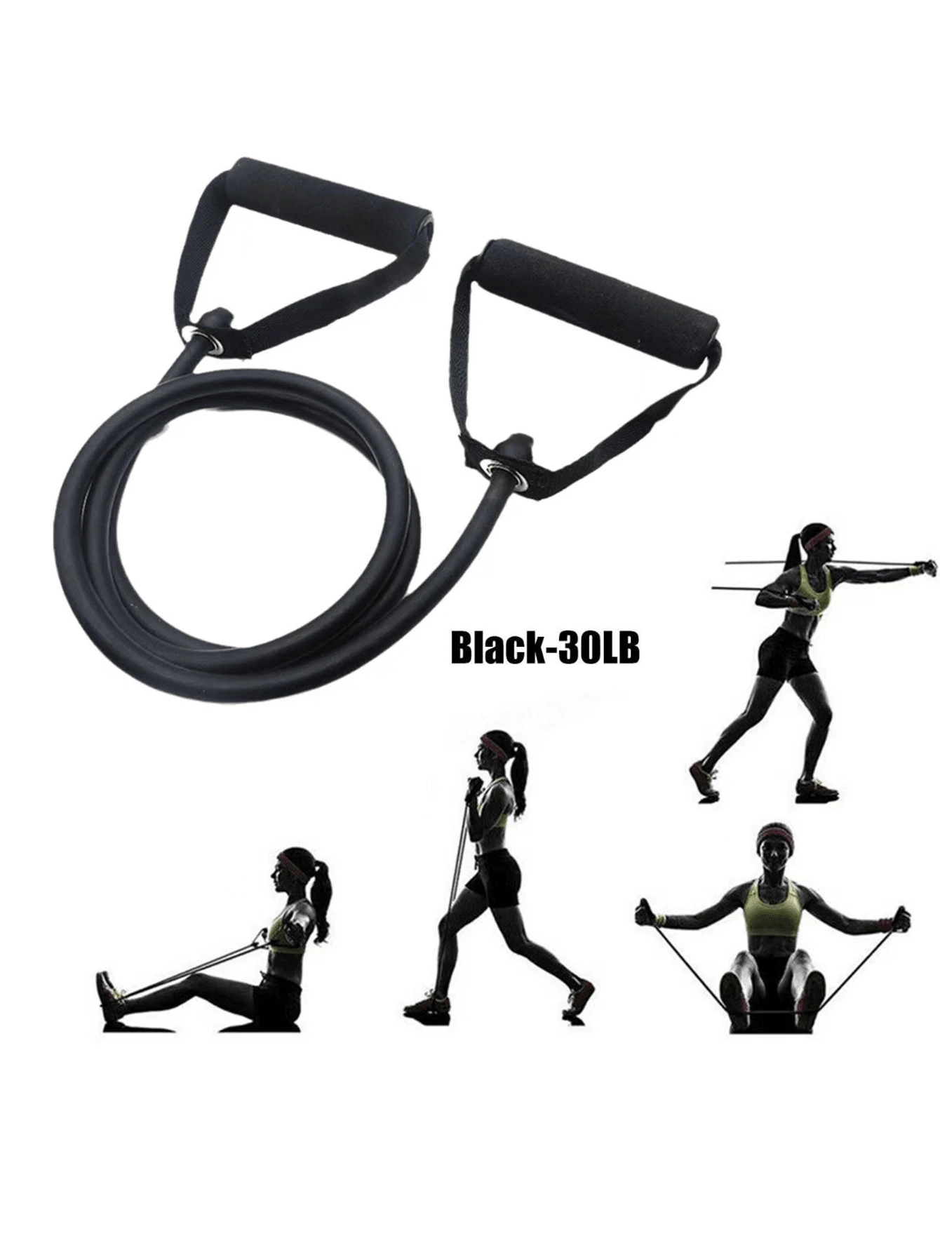 1 pezzo Fascia elastica nera per sport, fitness, yoga, Pilates