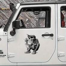 Calcomanía De Coche Cráneo Rapero Cool Con Pañuelo Y Cigarro Con Apariencia Aproximada - Gris - Ver 6