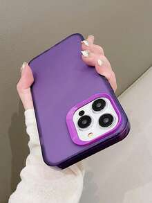 活力色块二合一大孔防护眼镜亲肤高端触感透明色手机壳适用于Iphone 14 14PRO 7 8 8PLUS X XR 11 12 12PROMAX 13 13PRO 15 15PRO 15PROMAX - 紫色 - 查看 5