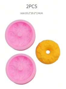 1 个甜甜圈形状硅胶模具，DIY 硅胶模具，用于手工皂、蜡烛、装饰，2 个更经济