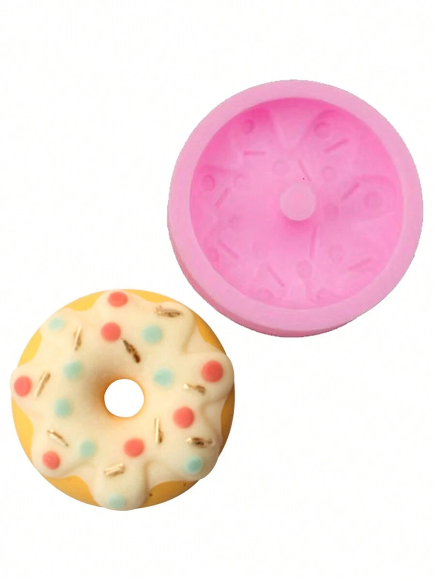 1 个甜甜圈形状硅胶模具，DIY 硅胶模具，用于手工皂、蜡烛、装饰，2 个更经济