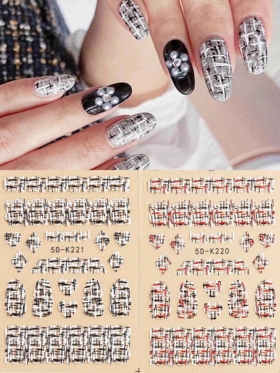 2 Sheets 5d-k Stickers For Nail Art Decoration - Multicolor - View 1