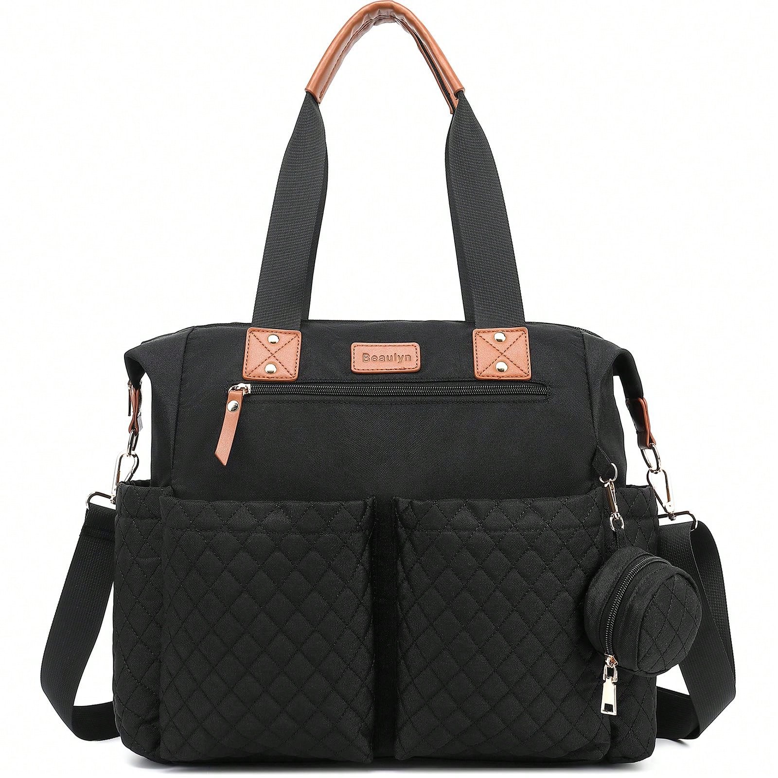 Multifunctional Women's Diaper Bag, Shoulder Bag, Handbag, And Tote Bag With Pacifier Holder And