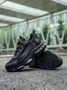 男士黑色夏季防滑工作鞋，带旋转纽扣闭合，鞋子 - 黑色 - 查看 7