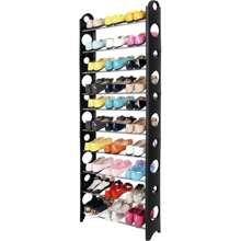 Rack Zapatera Organizador de 10 Niveles y 30 Pares Zapatos Facil y Practico Instalacion Sencilla - Negro - Ver 3