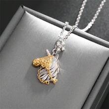 Women's Gorgeous Elegant Fashionable Personalized Unicorn Head Pendant Necklace, Jewelry Gift - Gold - View 7