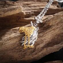 Women's Gorgeous Elegant Fashionable Personalized Unicorn Head Pendant Necklace, Jewelry Gift - Gold - View 6