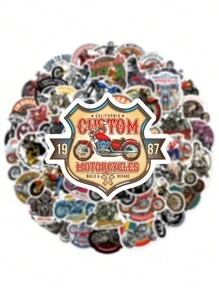 50pcs Cool Motorcycle Graffiti Sticker Decoration Helmet Skateboard Phone Case Travel Case Laptop Waterproof Sticker - Multicolor - View 3