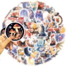 50入神秘花與月亮塗鴉貼紙個性化裝飾吉他筆記型電腦行李箱diy防水