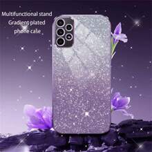 Apple 2000s Fashion Sequins Y2k Electroplating Glitter Mobile Phone Case, Fashionable Colorful Glitter, Female Electroplating Soft Shell, Shockproof Protective Case, Compatible With Samsung A02/M02 A02s A03 A03s A04 A04s A04e A11 Europe-Asia Version A12 5g Version A12 4g Version A13 4g Version A13 5g Version A14 5g Version A14 4g Version A20 A20s A21s A22 5g A22 4g A23 A24 A30 A30s A31 Europe-Asia Version A32 4g A32 5g A33 5g A34 5g A50 A50s A51 A52 A52s A53 A54 A70 A70s A71 A72 A73 A750 A7 2018 A750f M12 M32 4g M32 5g F12 F22 F42 - Electroplating Glitter Black - View 2