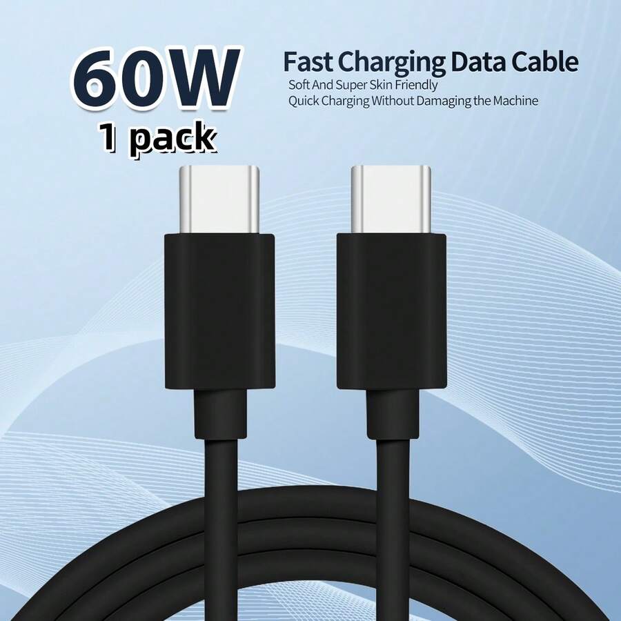 1包usb C轉usb C充電線(黑色),usb C充電器線,適用於2023 Macbook Pro、macbook Air M1、ipad Pro第三代、galaxy Tab S7、usb C筆記本電腦/平板電腦(黑色) - 黑色 - 查看 1