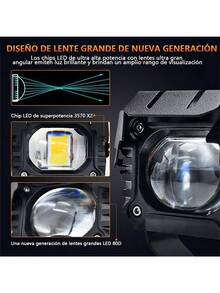 2 Premium Led Car Headlights For Explorer Motorcycle Powerful Light Magnifying Glass Auxiliary Headlight Angel Eyes - Black - View 3