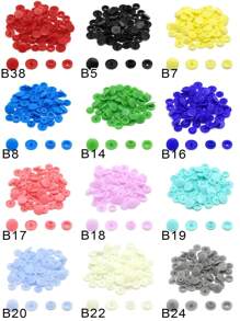100組t5四件式塑料按扣,圓形設計,多色可選,12mm/0.47英寸