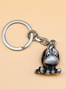 1個實心可愛的驢子吊墜,金屬驢子工藝車裝飾汽車吊墜雙用復古鑰匙扣裝飾系列