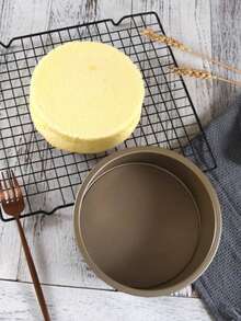 3入組聖誕節蛋糕模具套裝,碳鋼材料烤盤,適用於烘焙麵包、披薩和蛋糕製作,適用於家庭聚會派對中的自製廚房工具 - 金色 - 查看 7