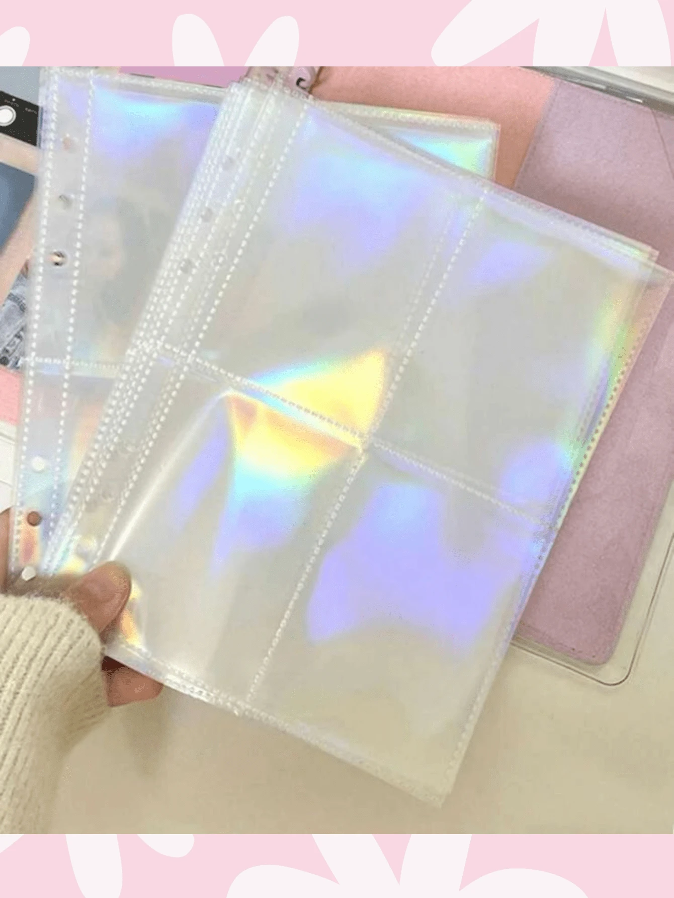 Hojas Protectores Laminadas transparente Para Binder A5 / Carpeta A5 - Blanco - Ver 1