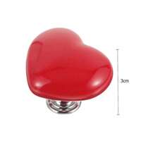 Red Heart Shaped Toilet Push Button, Bathroom Toilet Tank Press Button, Cabinet Drawer Handle With Nail Protection, Home Decoration Button