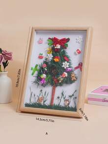 姜黃色木質diy手工藝品顯示框,適合放置桌面或牆壁,適用於家居、臥室、餐廳裝飾。可用於展示乾花、娃娃、聖誕樹、聖誕禮品等(僅供參考,不包括樣品) - 薑色 - 查看 6