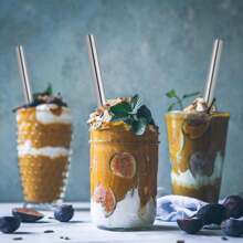 2pcs Reusable Extra Large Boba & Smoothie Straw, 0.5" Wide Stainless Steel Drinking Straw For Bubble Tea, Milkshakes, Slushes | 1pc Cleaning Brush Christmas Gift,School Supplies - Silver - View 2