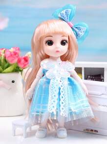 17公分/6.69英寸公主娃娃 - 女孩的完美情人節禮物!,聖誕節禮物,聖誕節玩具 - 藍色 - 查看 1