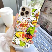 1pc Imd Matte Phone Case With Cute Cartoon Pattern, Full Coverage, Compatible With Iphone 11-15 Pro Max - Multicolor - View 3