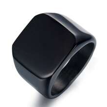 1pc Men's Simple & Elegant & Fashionable & Personalized Single Ring, Jewelry Gift - Black - View 1