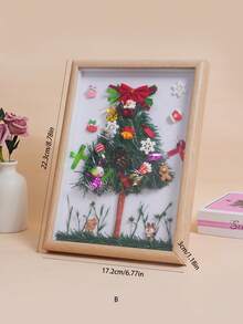 姜黃色木質diy手工藝品顯示框,適合放置桌面或牆壁,適用於家居、臥室、餐廳裝飾。可用於展示乾花、娃娃、聖誕樹、聖誕禮品等(僅供參考,不包括樣品) - 薑色 - 查看 7