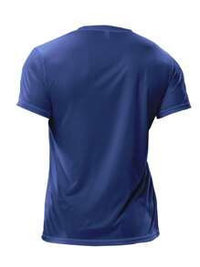 2pcs Boyfriend Style Men's Quick-Dry Sports Suit With Short Sleeve T-Shirt And Loose Breathable Tops For Fitness Running Gym Clothes Boyfriend Style Men Basic T Shirt Black - Black - View 4