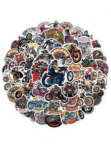 50pcs Cool Motorcycle Graffiti Sticker Decoration Helmet Skateboard Phone Case Travel Case Laptop Waterproof Sticker - Multicolor - View 4