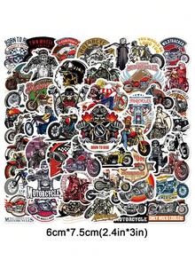 50pcs Cool Motorcycle Graffiti Sticker Decoration Helmet Skateboard Phone Case Travel Case Laptop Waterproof Sticker - Multicolor - View 2