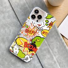 1pc Imd Matte Phone Case With Cute Cartoon Pattern, Full Coverage, Compatible With Iphone 11-15 Pro Max - Multicolor - View 4