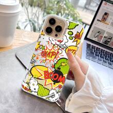 1pc Imd Matte Phone Case With Cute Cartoon Pattern, Full Coverage, Compatible With Iphone 11-15 Pro Max - Multicolor - View 1
