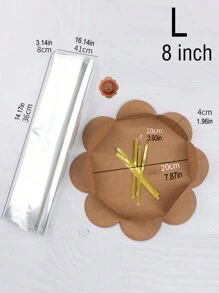 5pcs 6-Inch, 8-Inch Transparent Packaging Bags For Chiffon Cakes Made Of Kraft Paper School Supplies Food Bag Food Box Suitable For Candy Chocolate Cookies Etc.