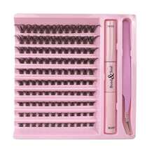 1 bộ Lông mi giả Đối với phụ nữ Mềm mại Kích ứng Lông mi Với Keo dính & Nhíp Qủa tặng Đối với Bạn Gia đình - màu đen - Xem 1