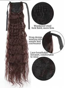 Synthetic 36-inch Strappy Long Curly Corn Wave Ponytail Hair Clip Wrapped Around Brown Hair Extension Ponytail